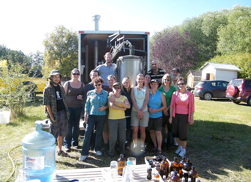 Northern Star Aromatherapy Students Distilling at the Steinrath Farm